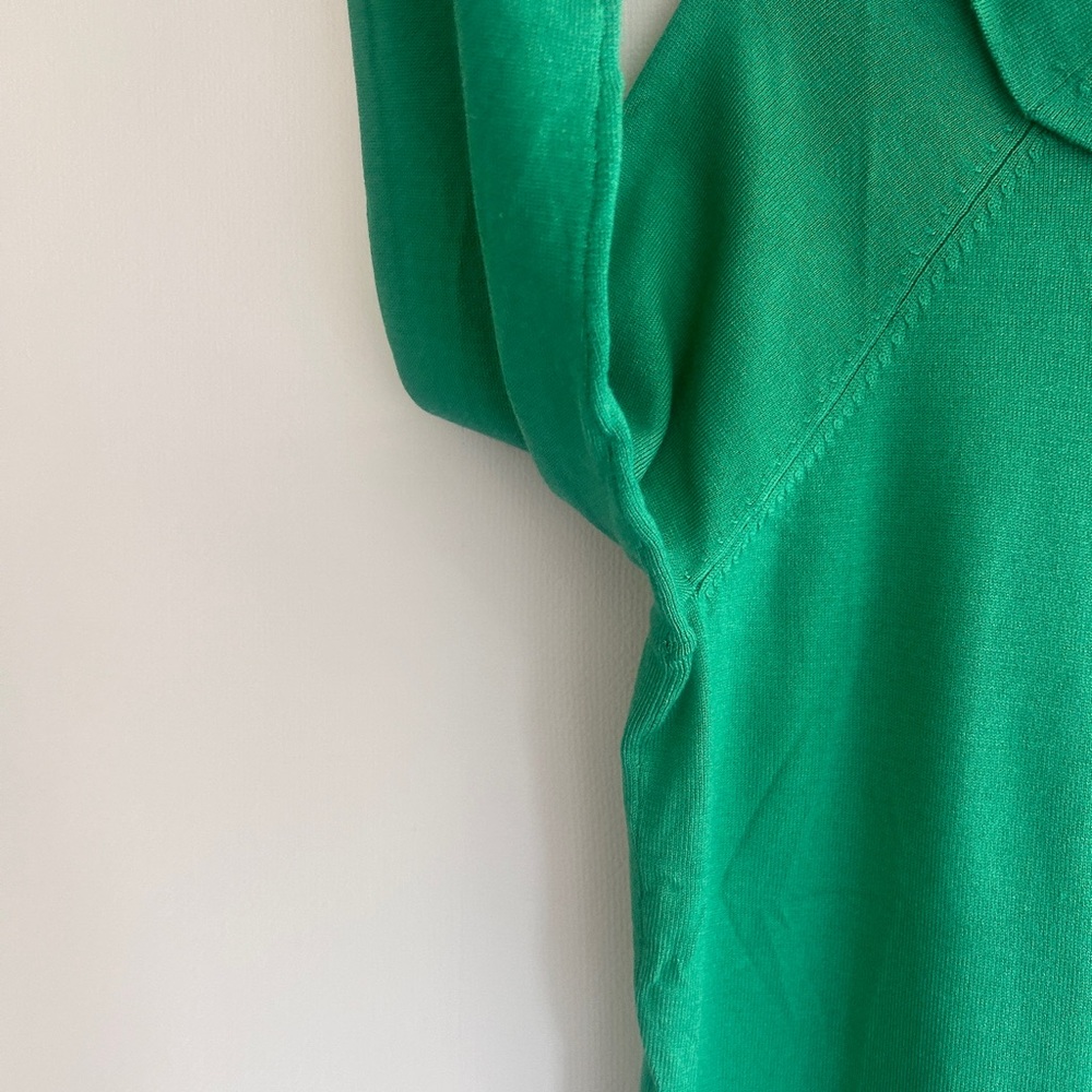 PENDLETON Kelly Green Bow Neck Silk Blend Sweater Retro Preppy Old Money | Sz M - Picture 5 of 12